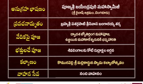 భక్తి టీవీ కోటి దీపోత్సవం 2025, 10వ రోజు - మూడో కార్తిక సోమవారం కార్యక్రమాలు