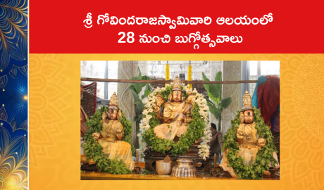 శ్రీ గోవిందరాజస్వామివారి ఆలయంలో 28 నుంచి బుగ్గోత్సవాలు